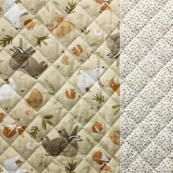 Quilted Cotton CROMIGNON Linen / Almond